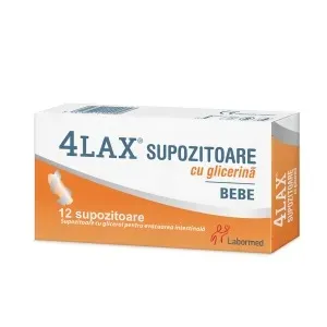 4Lax bebe supozitoare cu glicerina 750 mg,  12 supozitoare,  Labormed