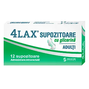 4Lax supozitoare cu glicerină 2100 mg pentru adulți, 12 supozitoare, Labormed