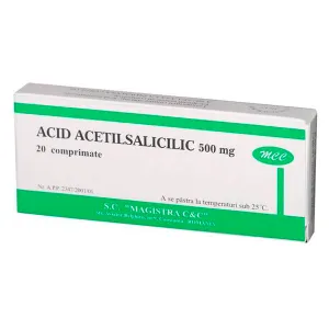 Acid acetilsalicilic MCC 500 mg, 20 comprimate, Magistra