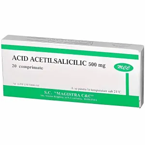 Acid acetilsalicilic tamponat MCC 500 mg, 20 comprimate, Magistra