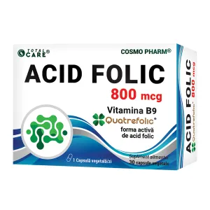 Acid Folic Forte Quatrefolic 800mcg, 30 capsule vegetale, Cosmo Pharm  