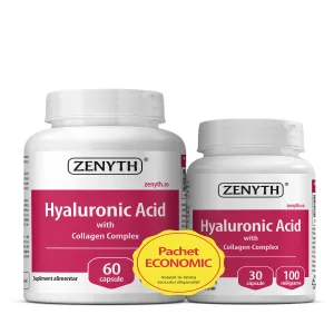 Acid hialuronic cu colagen pentru piele si articulatii, 60 + 30 Capsule, Zenyth