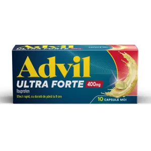 Advil Ultra Forte 400 mg,  10 capsule moi,  Haleon