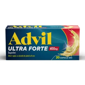 Advil Ultra Forte 400mg, 20 capsule moi, Haleon Romania