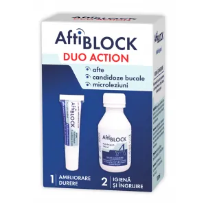 Aftiblock Duo Action (Aftiblock Gel, 8 g + Apa de gura, 100 ml), Natur Produkt Zdrovit