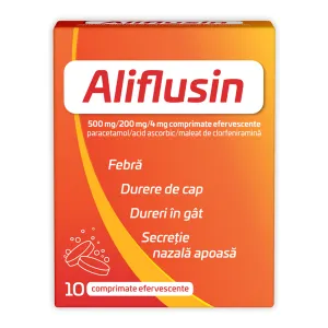 Aliflusin 500 mg/200 mg/4 mg, 10 comprimate efervescente, Natur Produkt Zdrovit