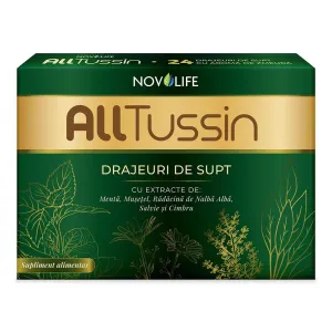 AllTussin aroma de zmeura, 24 drajeuri, Novolife