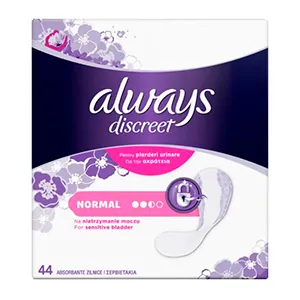 Always Discreet Normal absorbante zilnice pentru inconţinenta urinara, 44 bucati, Procter & Gamble Distribution