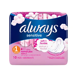 Always Sensitive Normal absorbante, 10 bucati, Procter & Gamble Distribution