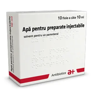 Apa pentru preparate injectabile, 10 fiole, 10 ml, Antibiotice SA