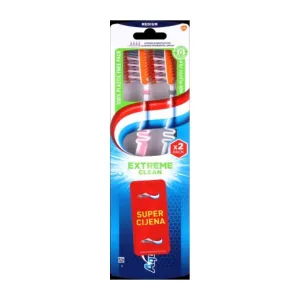 Aquafresh periuta de dinti Extreme Clean Medium Twin, 2 bucati, Haleon Romania