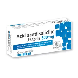 Asaprin tamponat 500 mg, 20 comprimate, AC Helcor Pharma