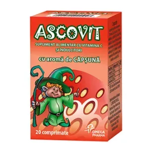 Ascovit Capsuni 100 mg, 60 comprimate masticabile, Omega Pharma