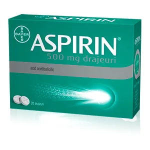 Aspirin 500 mg, 20 drajeuri, Bayer