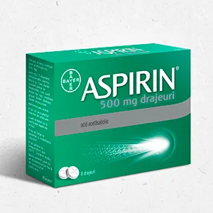 Aspirin 500 mg, 8 drajeuri, Bayer