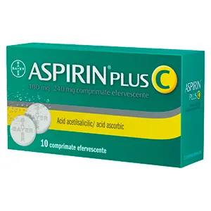 Aspirin Plus C 400mg, 240mg, 10 comprimate efervescente, Bayer