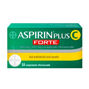 Aspirin Plus C Forte, 10 comprimate efervescente, Bayer