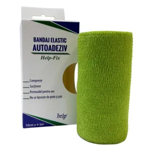 Bandaj elastic, 10 cm x 4.5 m, 1 bucata, Help