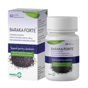 Baraka Forte, 60 capsule gelatinoase moi 1+1 Pachet Avantajos, Pharco Impex 93