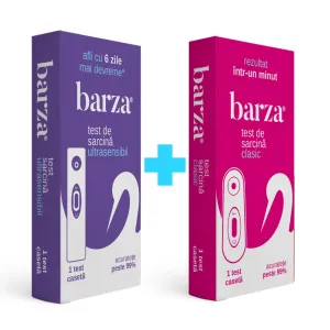 Barza Test sarcina Ultrasensibil Caseta, 1 bucata + Barza Test sarcina caseta PROMO, Self Care Medical