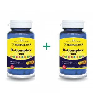B-Complex 100, 60 capsule 1+1 cu 50% PROMO, Herbagetica