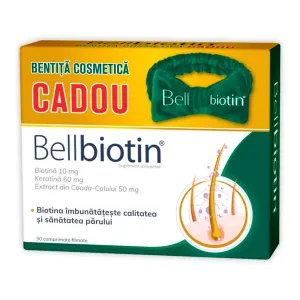 Bellbiotin, 30 comprimate filmate + bentita cosmetica CADOU, Natur Produkt Zdrovit
