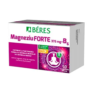 Beres Magneziu forte 375 mg + B6, 50 comprimate filmate, Beres Pharmaceuticals Private