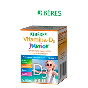 Beres Vitamina D3 Junior 800 UI, 50 comprimate masticabile, Beres Pharmaceuticals Private