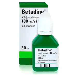 Betadine 100 mg/ml solutie cutanata, 30 ml, Egis Pharmaceuticals