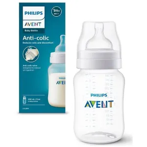 Biberon anti-colici Philips Avent SCY103/01, 260ml, Tetina cu debit 2, +1 luni, fara BPA, Avent
