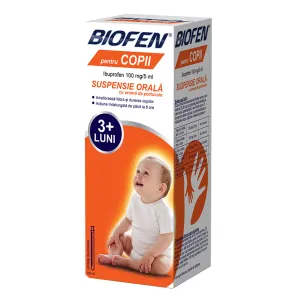Biofen pentru copii 100mg/5 ml suspensie orala, 100 ml, Biofarm