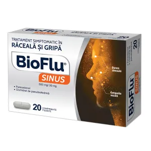 Bioflu Sinus 500mg/30mg, 20 comprimate filmate, Biofarm