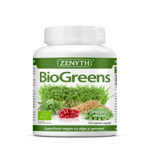 BioGreens pentru energie si aport de verdeturi, 120 Capsule, Zenyth