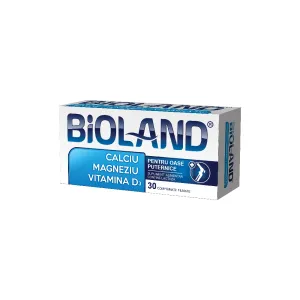 Bioland Calciu+Magneziu+Vitamina D3, 30 comprimate filmate, Biofarm