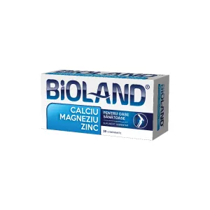 Bioland Calciu+Magneziu+Zinc, 30 comprimate, Biofarm