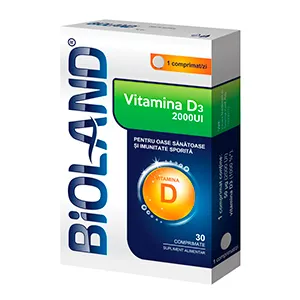 Bioland Vitamina D3 2000 UI, 30 comprimate, Biofarm
