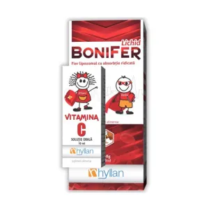 Bonifer lichid, 1 flacon, 150 g + Vitamina C solutie orala, 10 ml CADOU, Hyllan Pharma