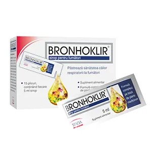 Bronhoklir sirop fumatori, 15 plicuri, 5 ml, Stada Hemofarm