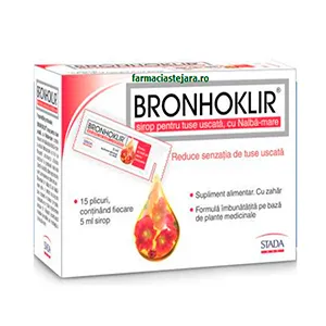 Bronhoklir sirop tuse uscata, 15 plicuri, 5 ml, Stada Hemofarm
