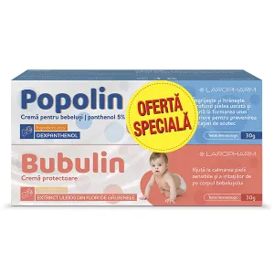 Bubulin crema protectoare, 30g + Popolin crema pentru bebelusi, 30 g, Oferta Speciala, Laropharm