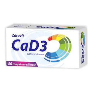 Calciu 160 mg Vitamina D3, 50 comprimate filmate, Natur Produkt Zdrovit