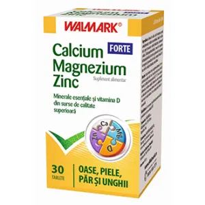 Calciu+Magneziu+Zinc forte, 30 comprimate  , Walmark