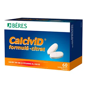 Calcivid formula citrat, 60 comprimate filmate, Beres Pharmaceuticals Private