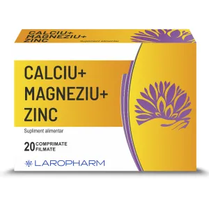 Ca+Mg+Zn, 20 comprimate filmate, Laropharm