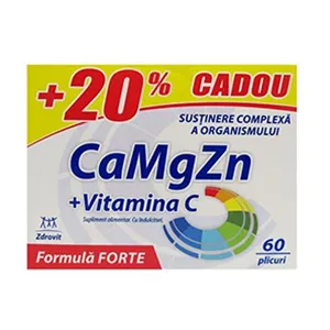 Ca+Mg+Zn+Vitamna C Formula forte, 60 plicuri 20% CADOU, Natur Produkt Zdrovit