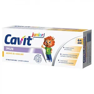Cavit junior imun cu aroma de vanilina, 20 tablete masticabile, Biofarm