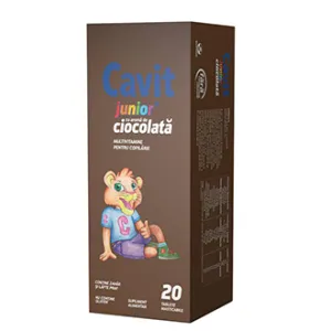 Cavit Junior Multivitamine cu aroma ciocolata, 20 comprimate masticabile, Biofarm