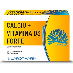 Ca+Vitamina D Forte, 30 comprimate filmate, Laropharm