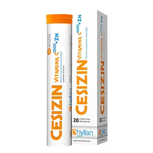 Cesizin Vitamina C 1000 +Zn, 20 comprimate efervescente, Hyllan Pharma