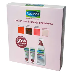 Cetaphil Redness crema hidratanta de zi SPF30, 50 ml + Crema hidratanta de noapte, 50 ml + Spuma curat, 236 ml, Neola Pharma